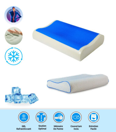 Oreiller ergonomique memoir de forme Viscogel