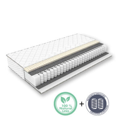 Matelas à Ressort Ensaché + Latex Naturel OrthoPlus 1 Place