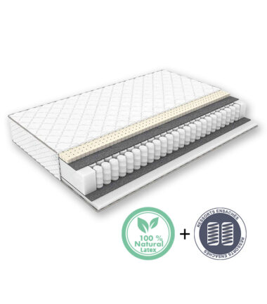 Matelas à Ressort Ensaché + Latex Naturel OrthoPlus 1 Place